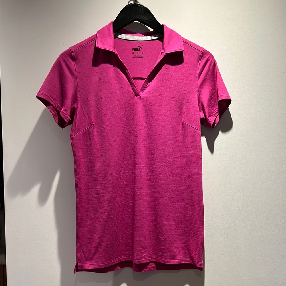 PUMA Golf Collared Shirt XS in Berry